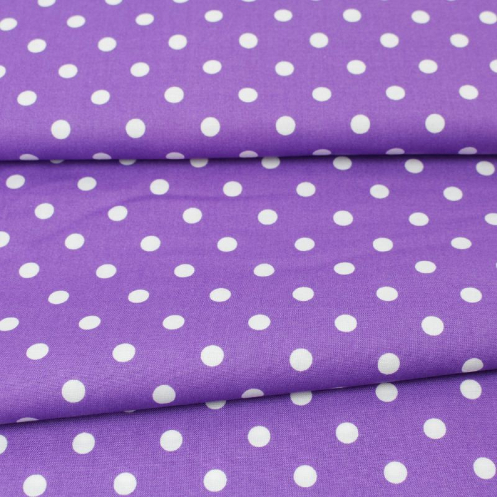 Baumwollstoff / Druckstoff Capri lila-weiß gepunktet